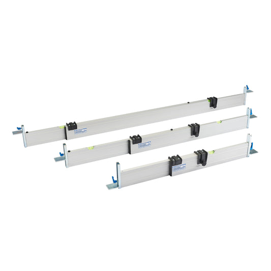 rabo Set B 3-part continuously adjustable leveling bars with a working width of 0.60-2.75m for outdoor use with 2 variable height stops from 0-11 cm each