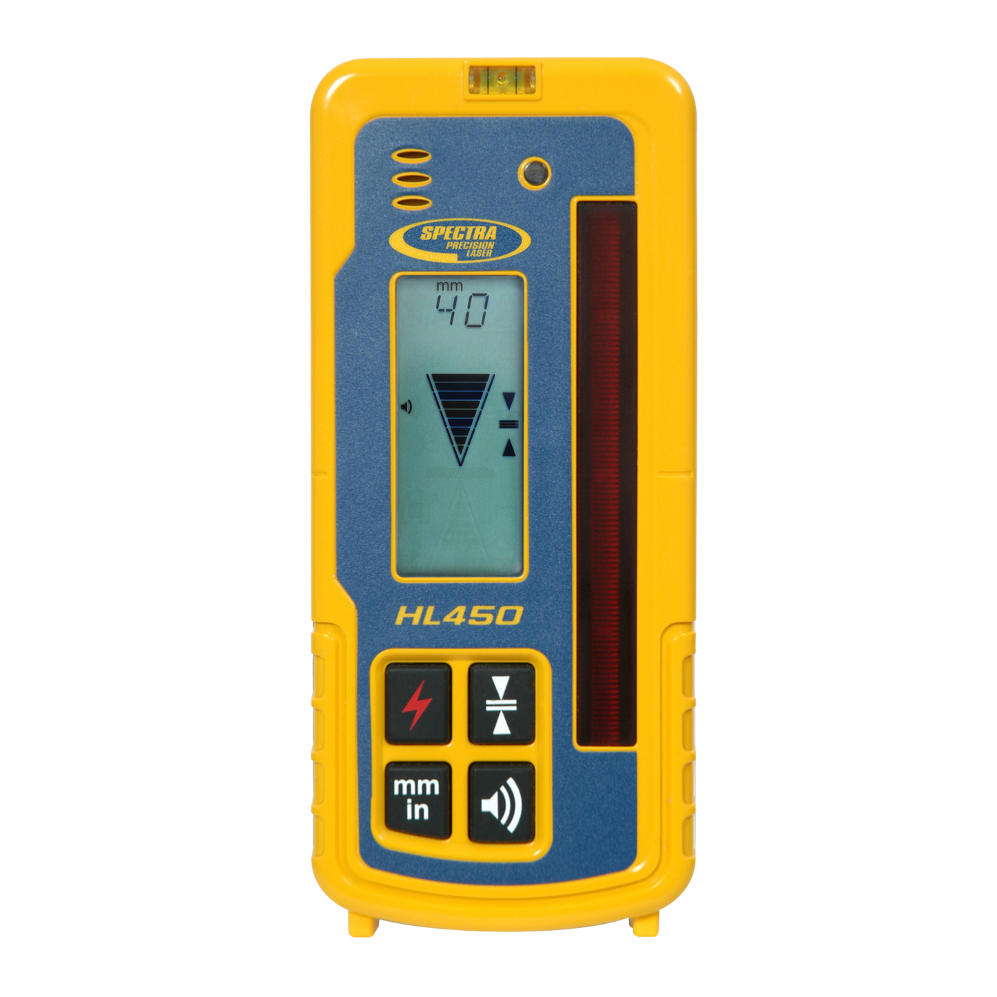 Spectra HL450 Handempfänger | Präzise Laserempfänger mit Digitalanzeige | robuster Bauweise für Baustellen | 2-seitiges LCD-Display mit Adapter C45