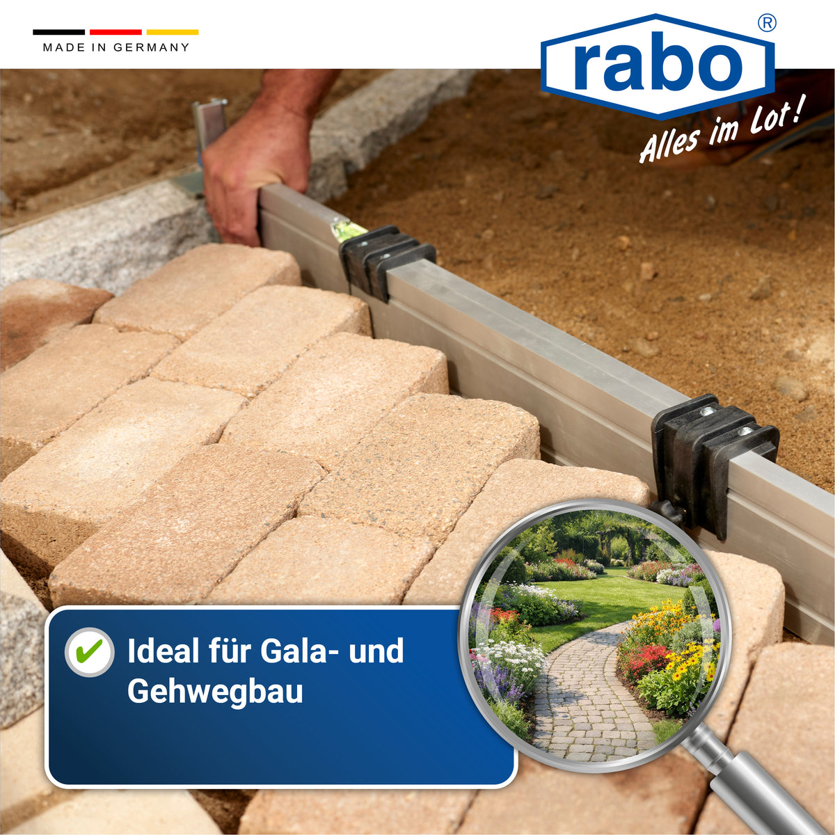 RABO variabler Höhenanschlag C-Schiene 0–11 cm | 1 Paar | Zubehör für RABO Abziehschiene 1045 | 1045VRHC-E11P