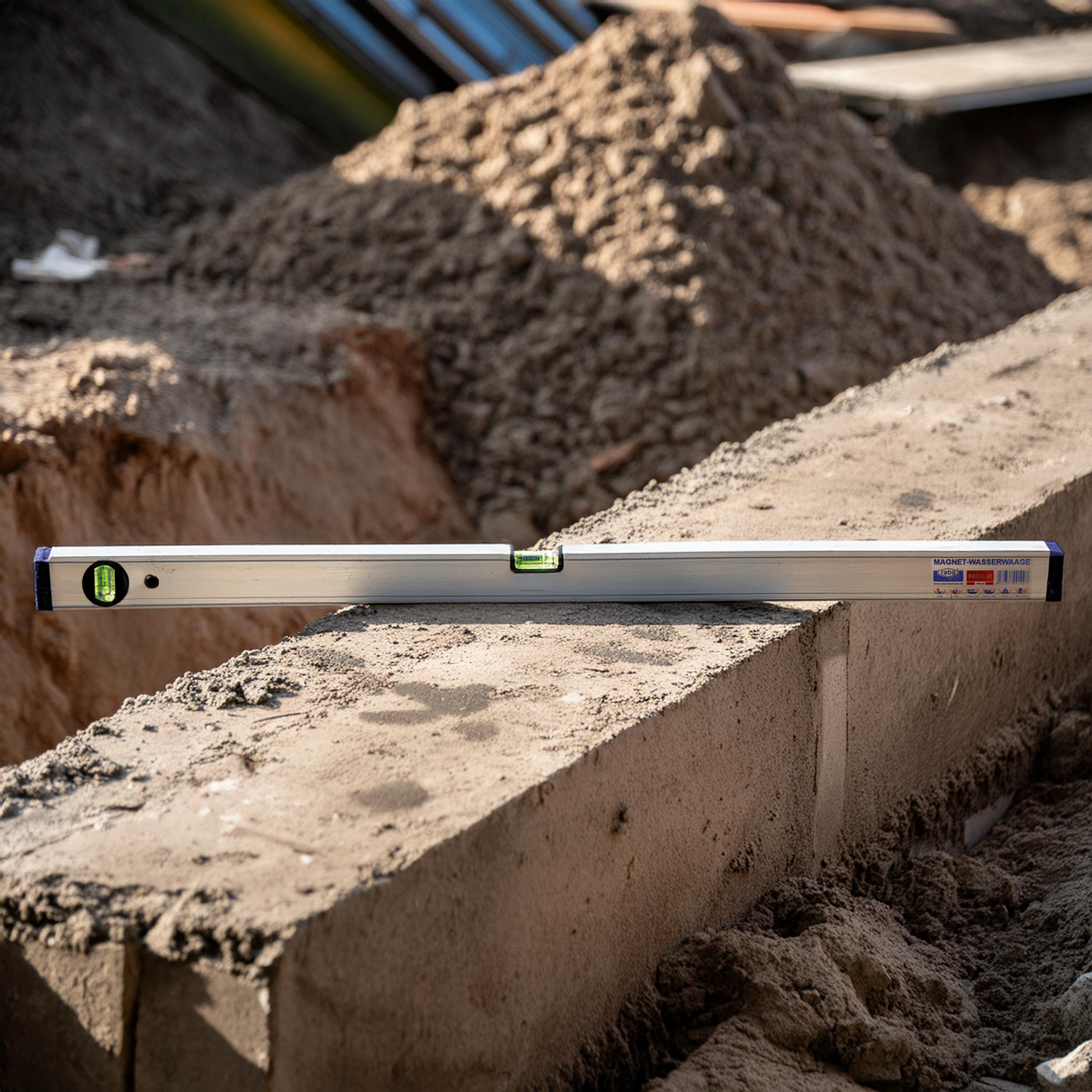 rabo aluminum magnetic spirit level 180 cm, spirit levels for precise horizontal and vertical measurements "Profi-M"
