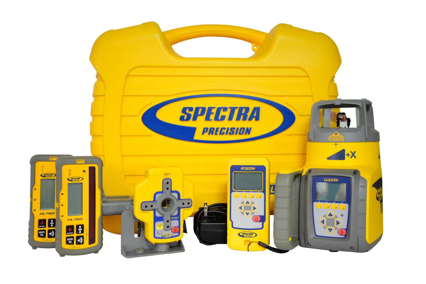 Spectra fully automatic 3-axis grade laser SpectraPrecision UL633N, with 2x HL760, remote control RC603N and spot finder SF601