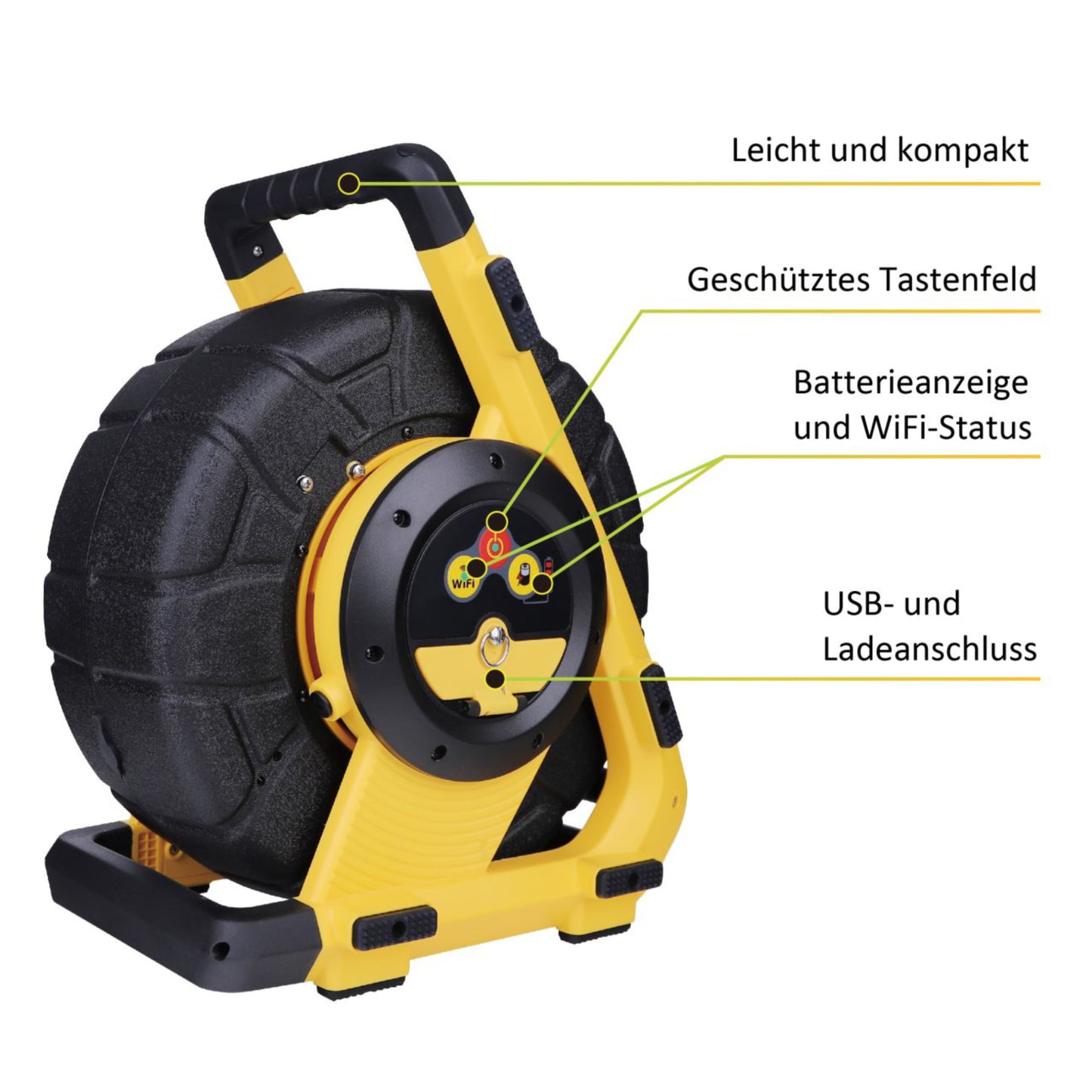 vCamDrain Wi-Fi Schiebekamera-System, 30m, Kamerakopf D18-HD