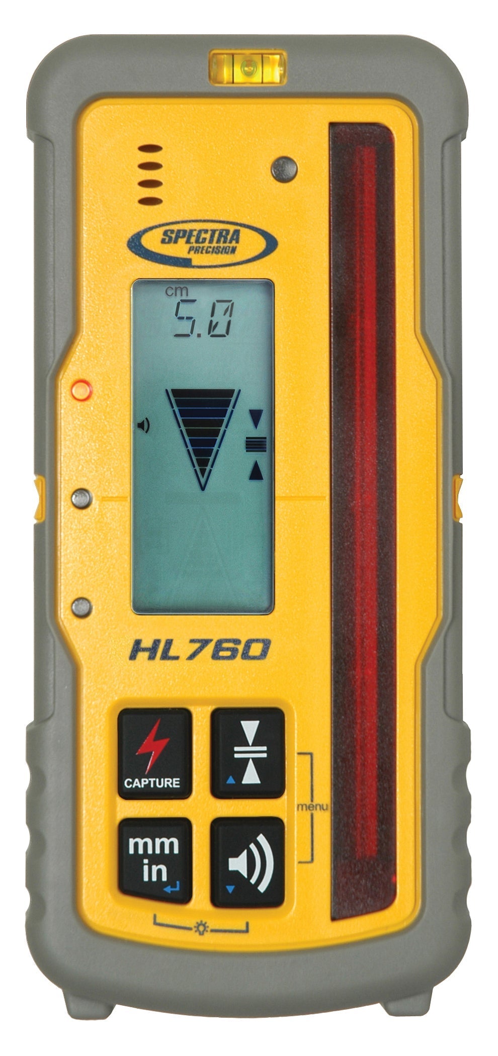 Spectra Precision HL760 Handempfänger Frontansicht mit Display