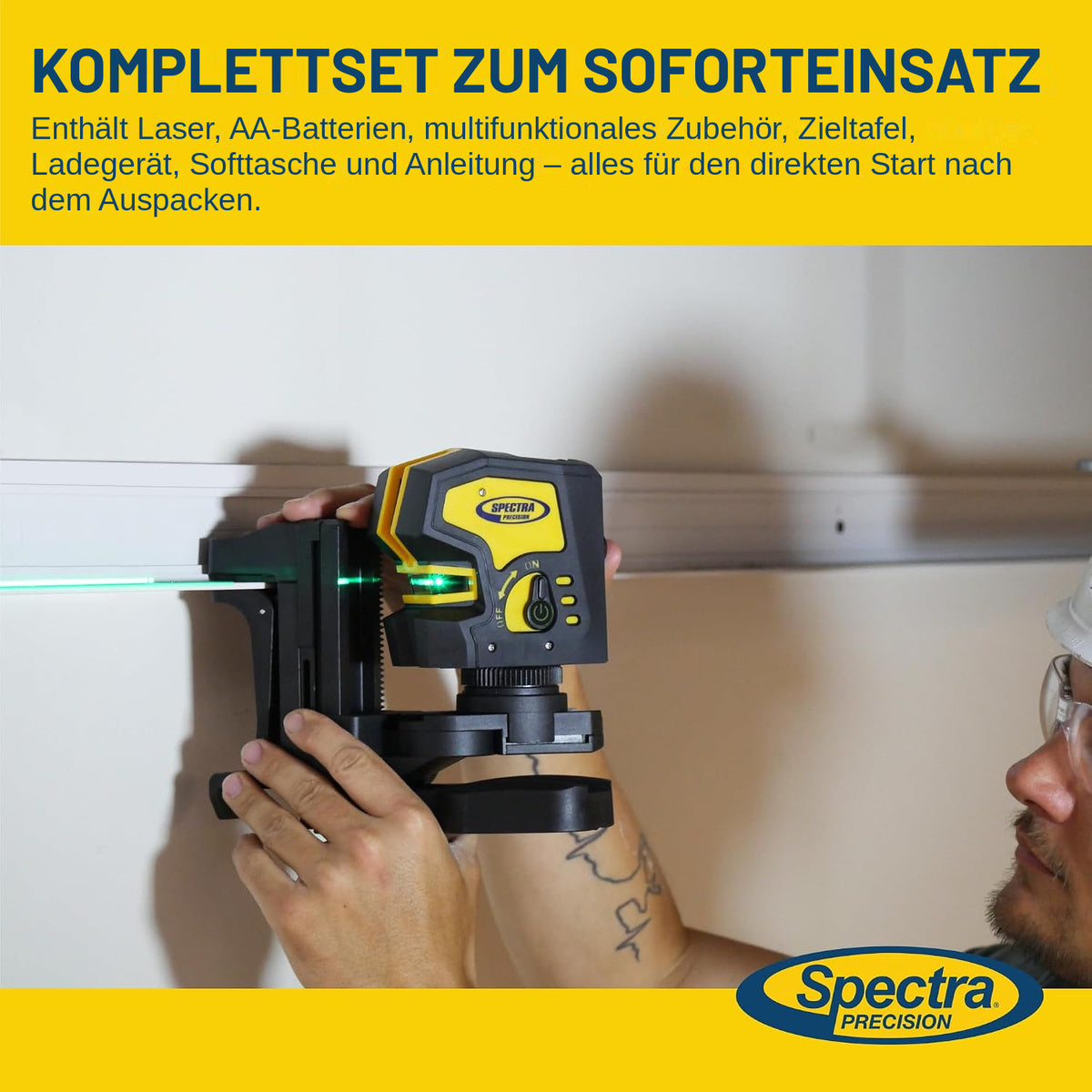 Spectra Precision LT20XG Kreuzlinienlaser – grüner Laser, selbstnivellierend