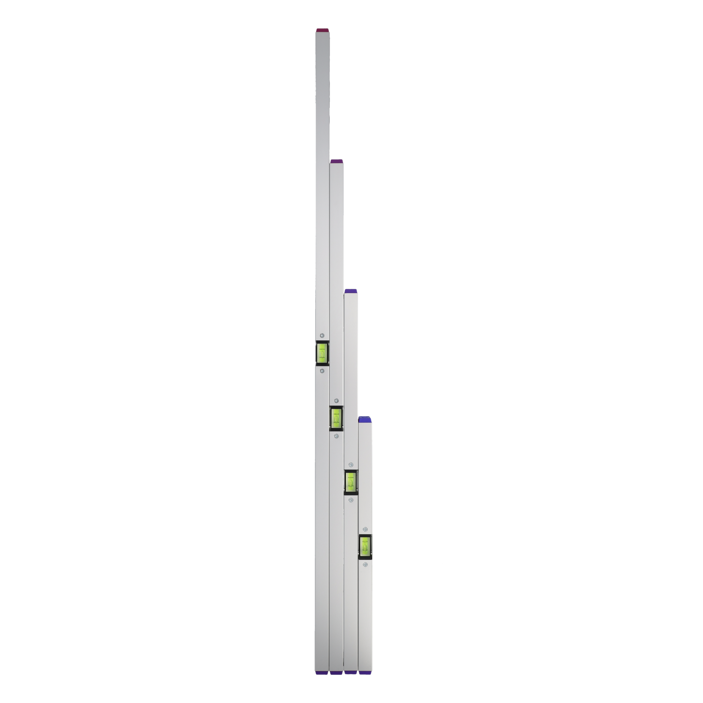 rabo aluminum magnetic spirit levels set of 4: 40 + 60 + 80 + 100cm spirit levels for precise horizontal and vertical measurements