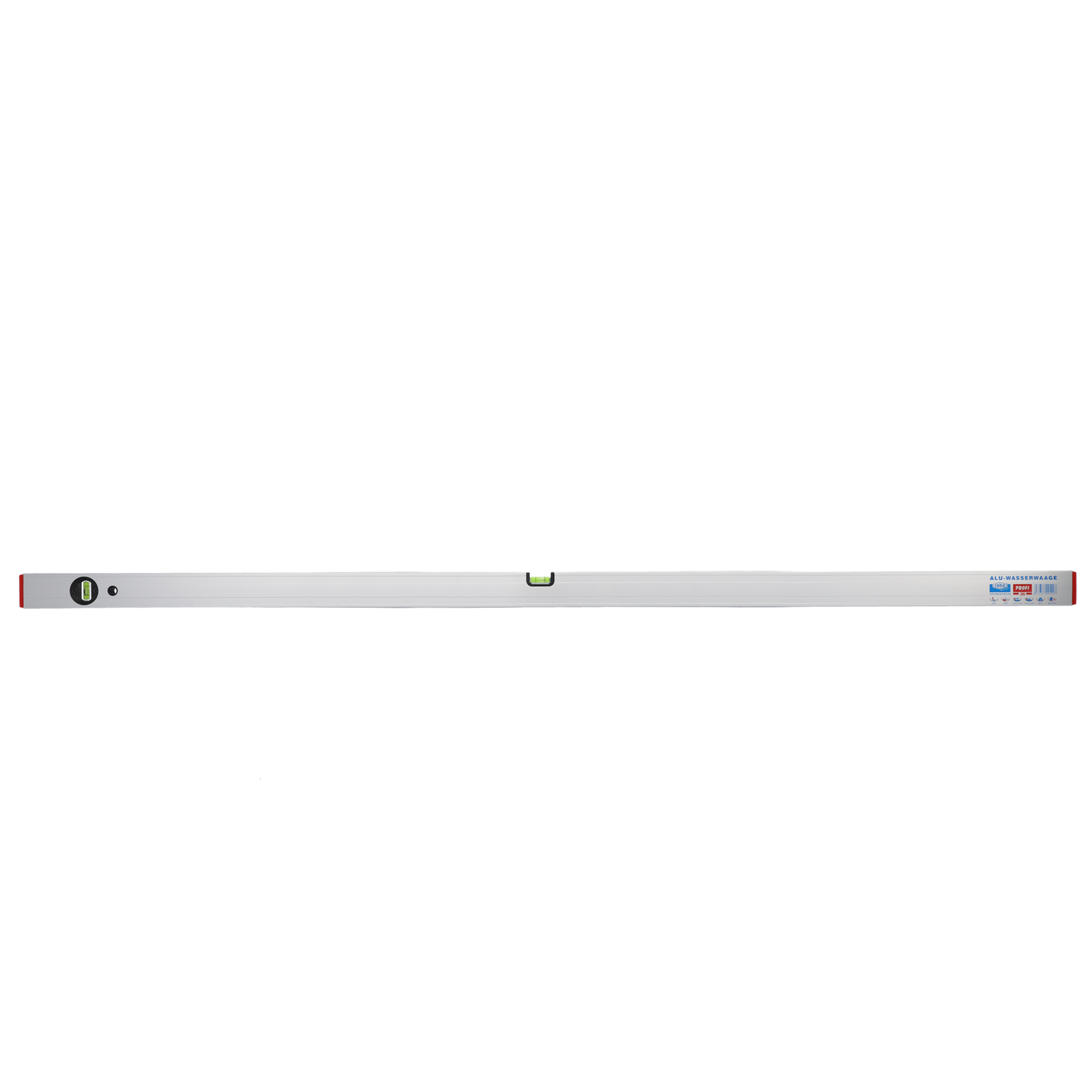 rabo aluminum spirit level set, 4-piece: 120 + 150 + 180 + 200cm, spirit levels for precise horizontal and vertical measurements