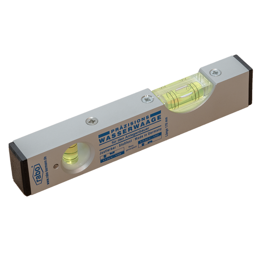 rabo precision spirit level for industrial plant and pipeline construction | adjustable | length 170mm | 1 horizontal and vertical spirit level each