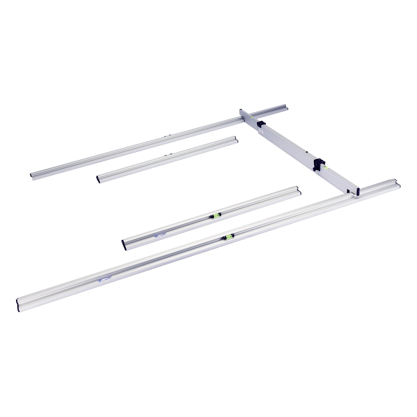 rabo dry fill gauge 5-part | 2 base rails 1.25m and 2.50m | 1 adjustable leveling bar 1.50-2.50m | Varia-A Set
