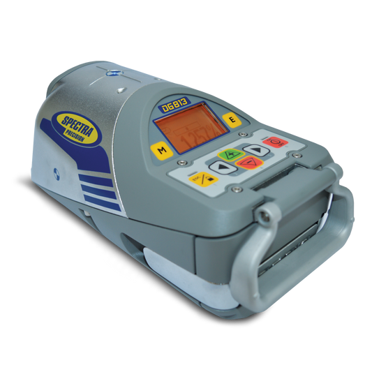 Spectra Kanalbaulaser DG813-LC2 (Laserklasse 2), autom. Fluchtung, inkl. Funkfernbedienung RC803, Transporter ST802 u. Spotfinder SF803