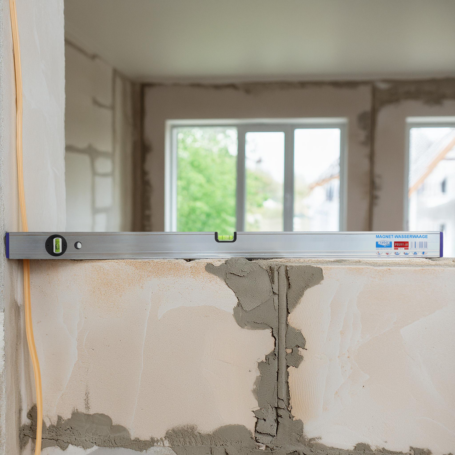 rabo aluminum magnetic spirit level 120 cm, spirit levels for precise horizontal and vertical measurements "Profi-M"