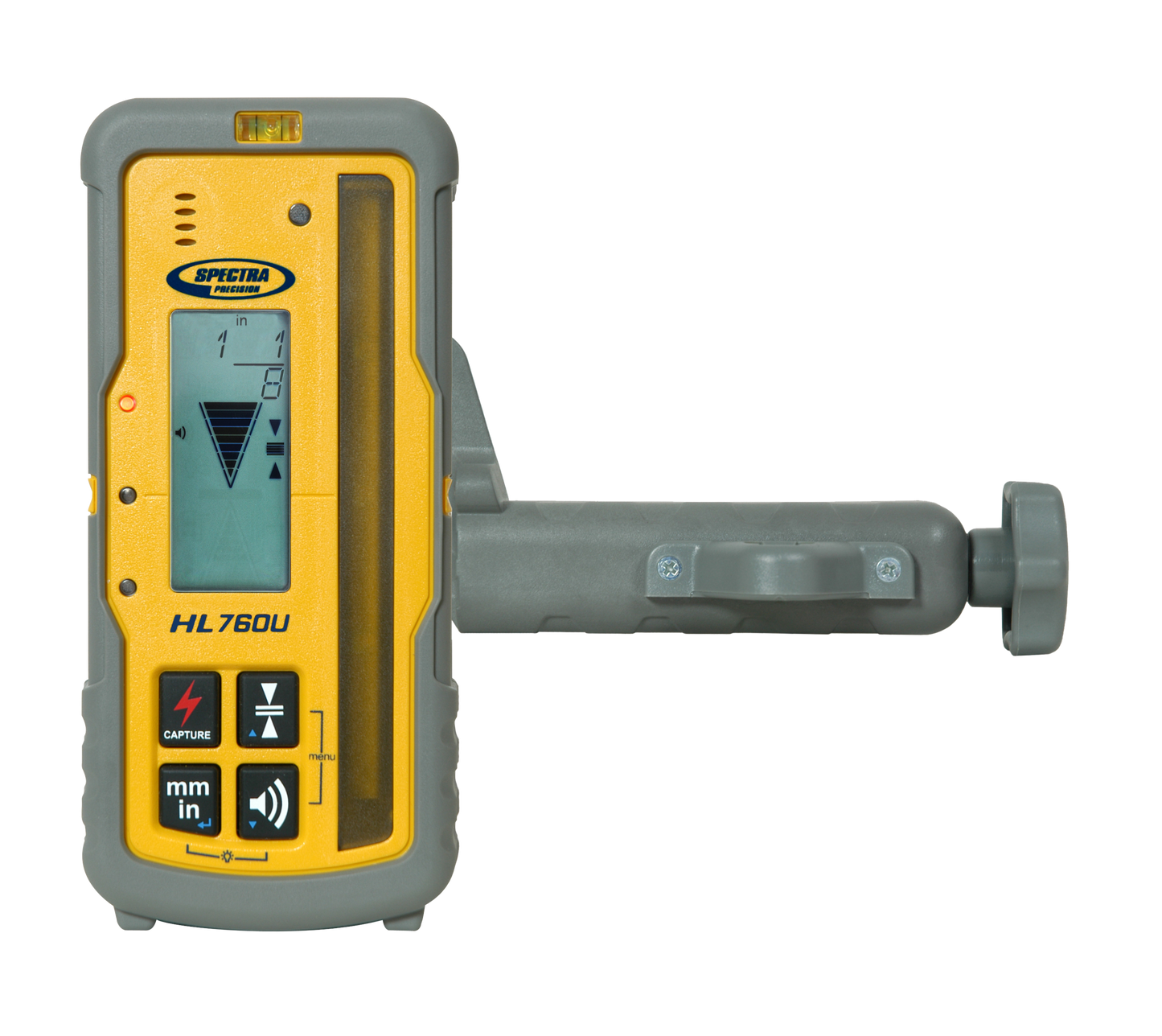 Spectra Handempfänger HL760U für Rot-, IR- und Grünstrahl-Laser, LED+LCD Anzeige, mit Adapter C70