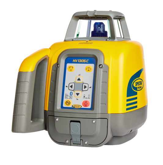Spectra Precision HV1305C-4 Rotationslaser Set mit HL760 Laserempfänger, C70 Halterung, RC1402 Fernbedienung, Vertikaladapter, NiMH-Akku, Ladegerät, Deckenzieltafel, Laserbrille und Transportkoffer