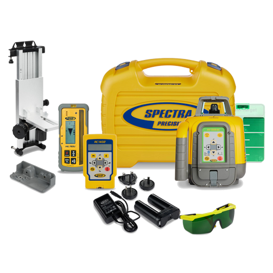 Spectra Rotationslaser HV1305GC-7 Profi-Set (grün) mit HL760U, C70, RC1402, Zieltafel, Laserbrille und Wandhalterung