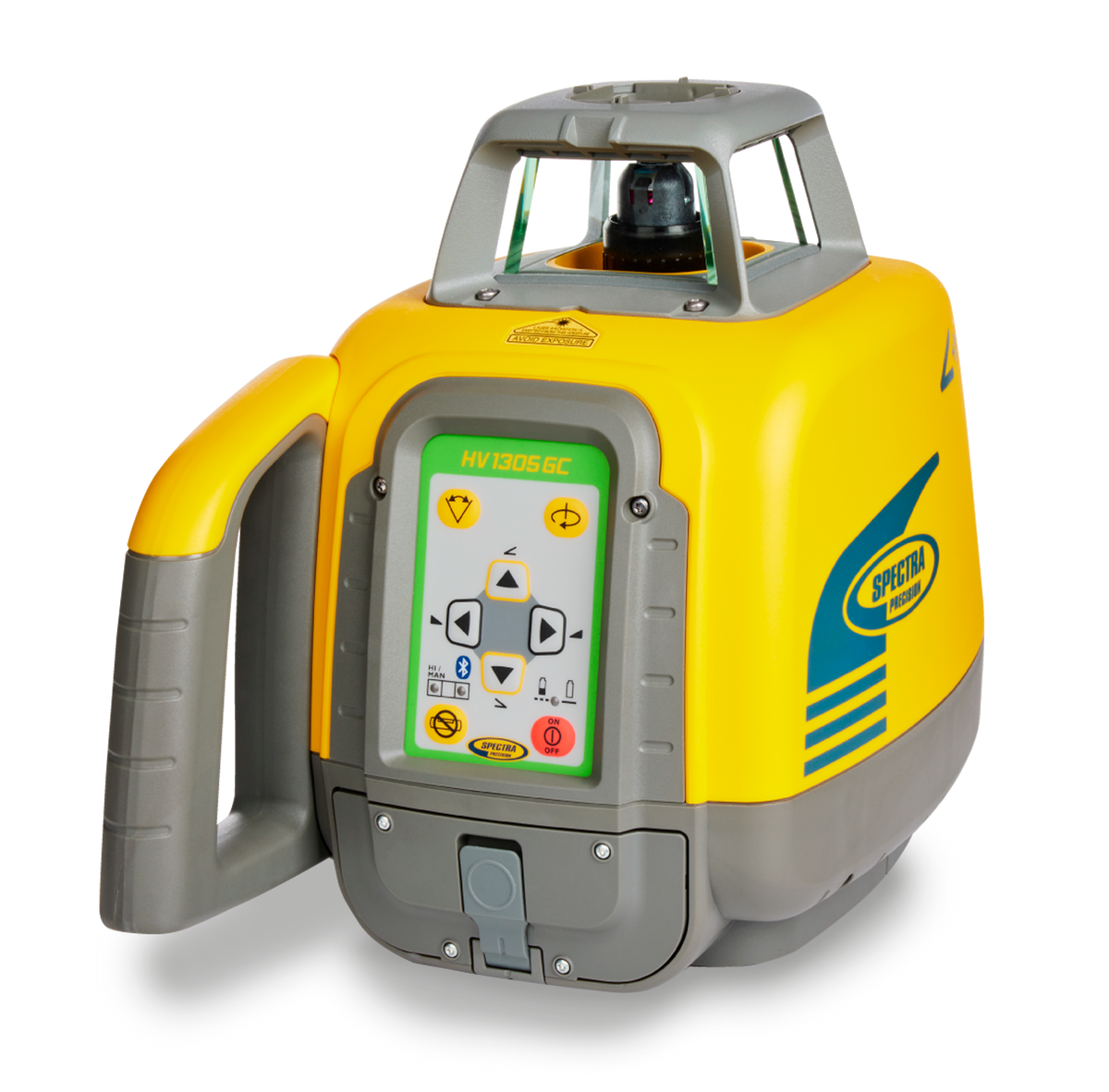 Spectra Precision HV1305C-4 Rotationslaser Set mit HL760 Laserempfänger, C70 Halterung, RC1402 Fernbedienung, Vertikaladapter, NiMH-Akku, Ladegerät, Deckenzieltafel, Laserbrille und Transportkoffer
