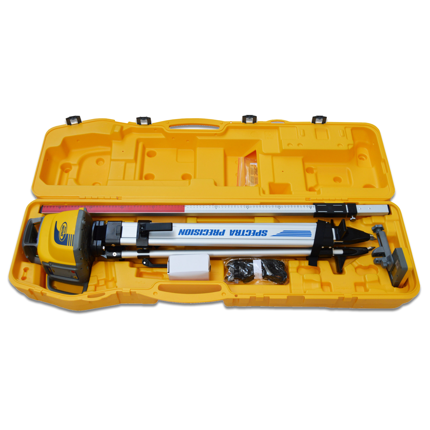 SPECTRA PRECISION LL300N-5 Rotationslaser-Set | Selbstnivellierender Baulaser für mittelgroße Baustellen inklusive Handempfänger HL450 im Systemkoffer für Höhenkontrolle, Rampen und Aushub.