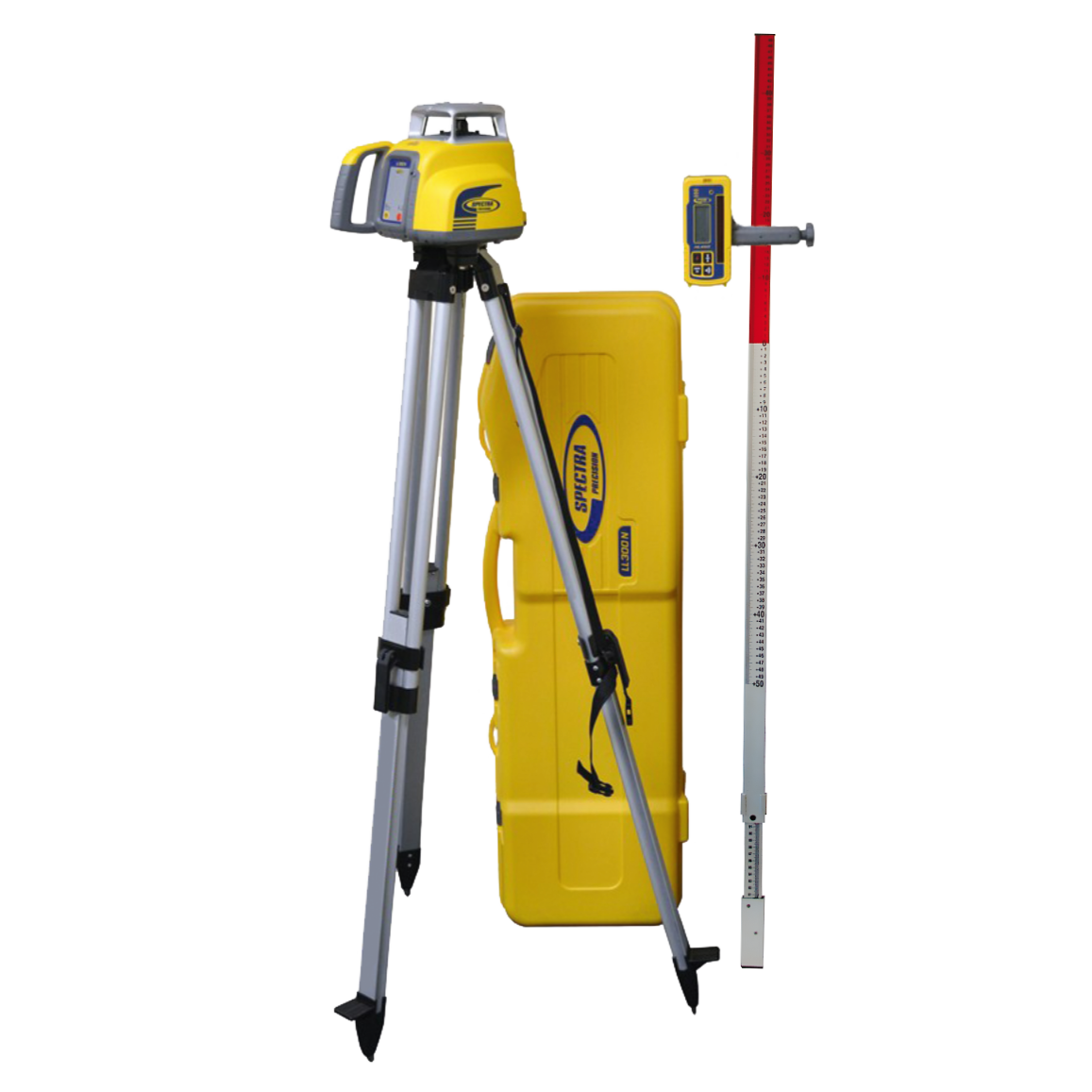 SPECTRA PRECISION LL300N-5 Rotationslaser-Set | Selbstnivellierender Baulaser für mittelgroße Baustellen inklusive Handempfänger HL450 im Systemkoffer für Höhenkontrolle, Rampen und Aushub.
