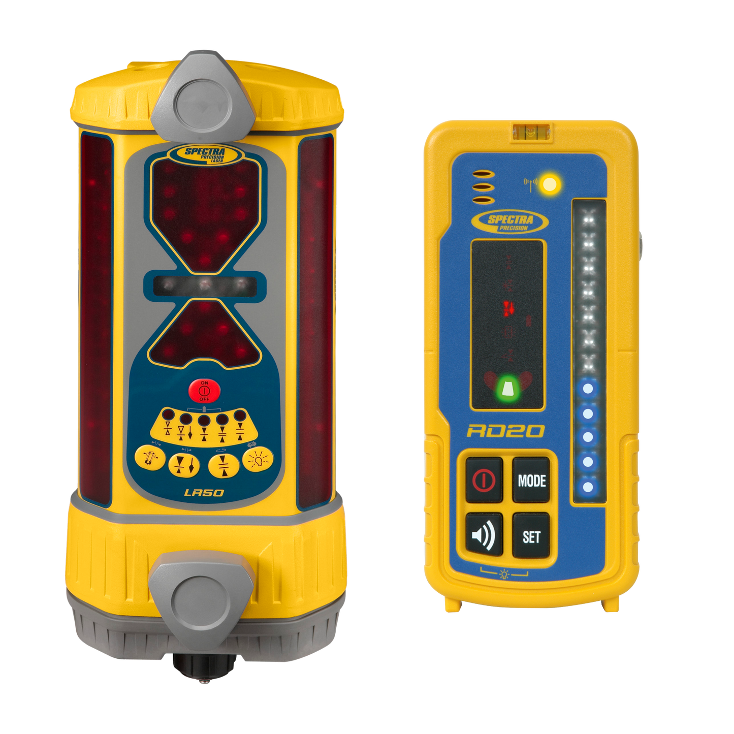 Spectra Maschinenempfänger LR50 / LR50W mit Lot- und Schildneigungsanzeige 170mm vertikaler Empfangsbereich