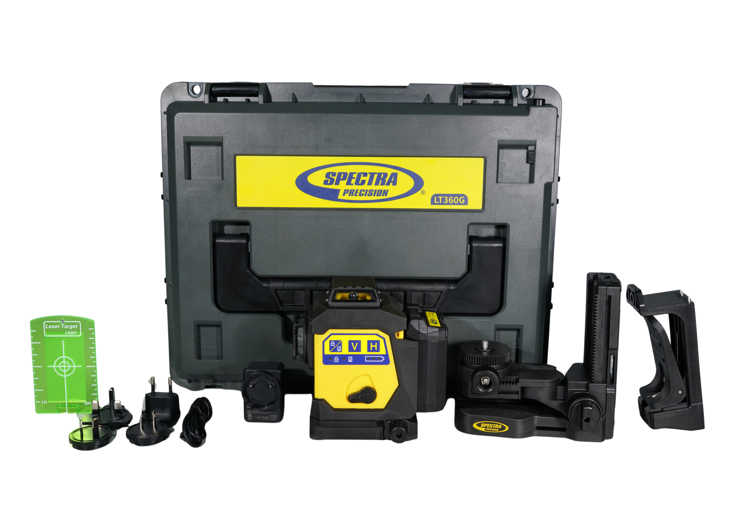 SpectraPrecision selbstnivellierender LT360G, grüner Laserstrahl | jeweils drei 360-Grad-Ebenen