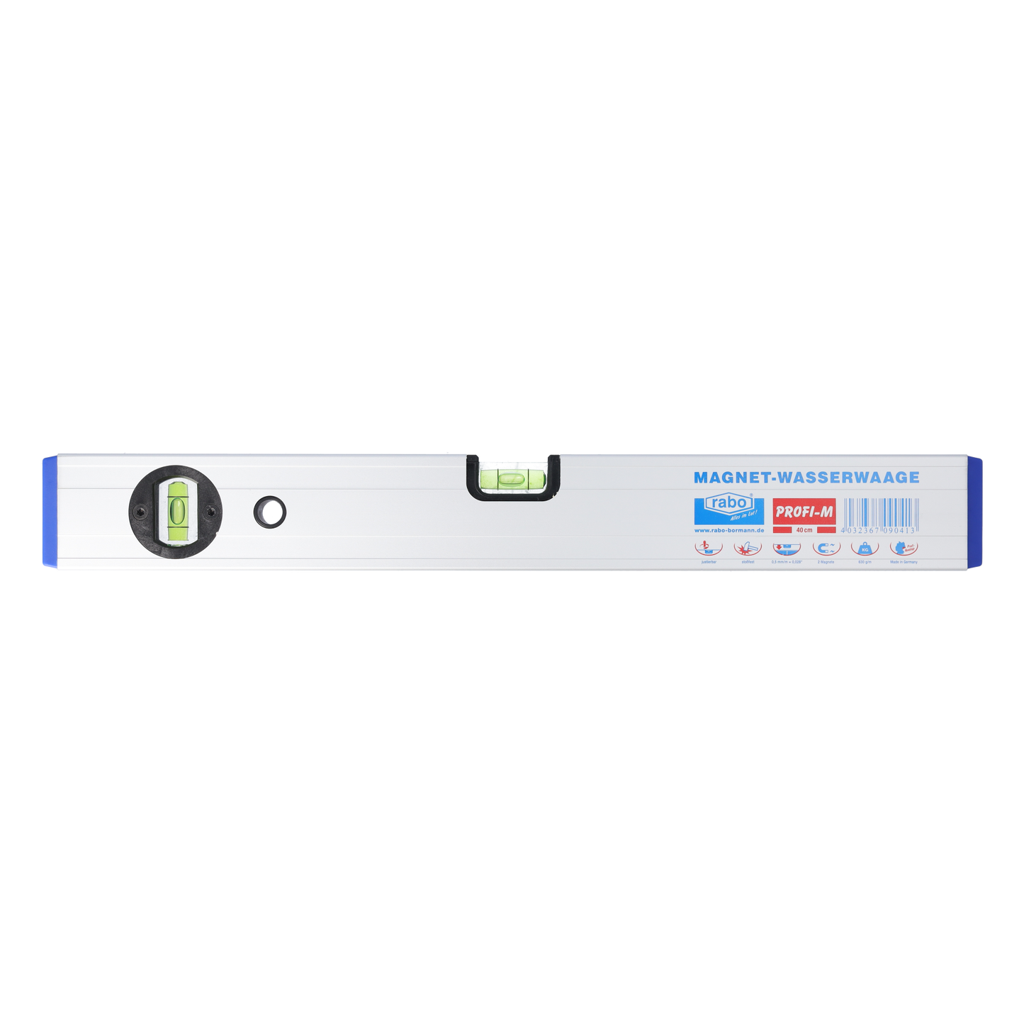 rabo aluminum magnetic spirit level 180 cm, spirit levels for precise horizontal and vertical measurements "Profi-M"