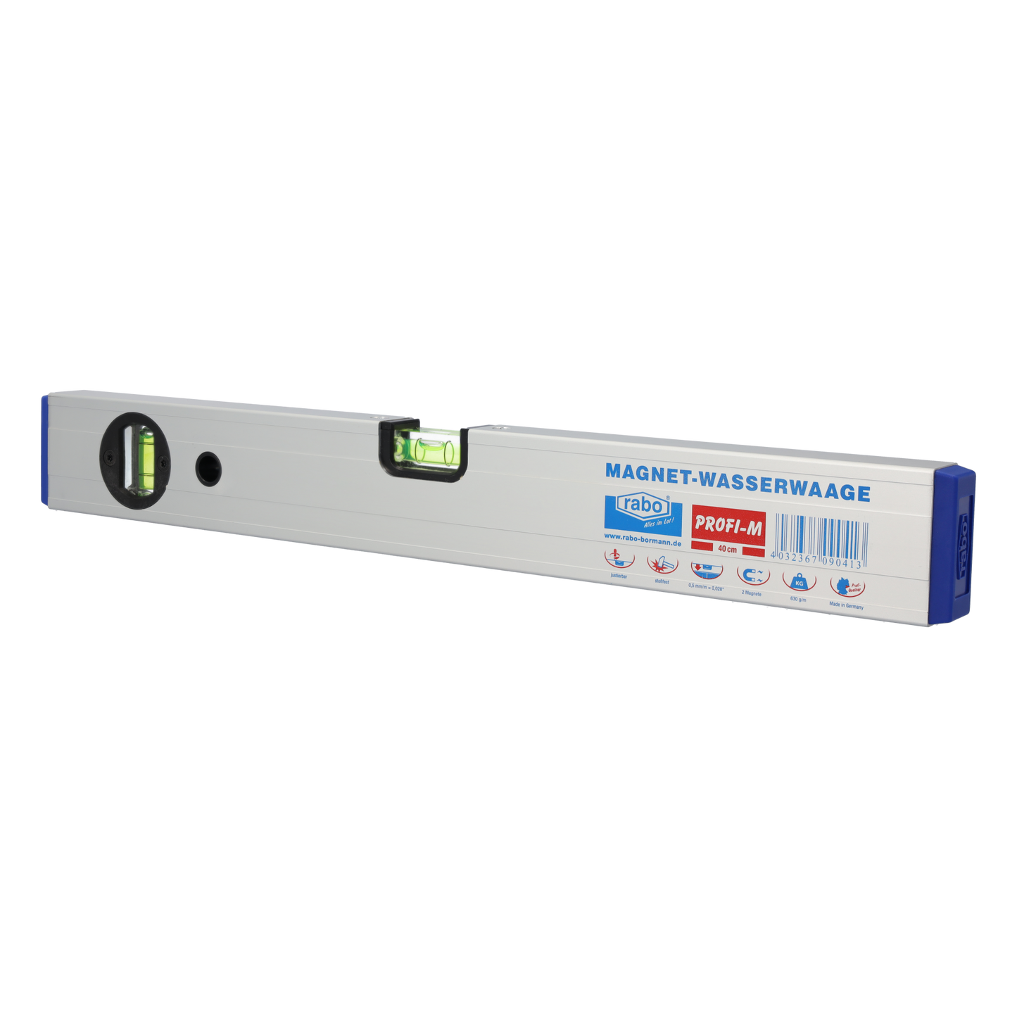 rabo aluminum magnetic spirit level 180 cm, spirit levels for precise horizontal and vertical measurements "Profi-M"