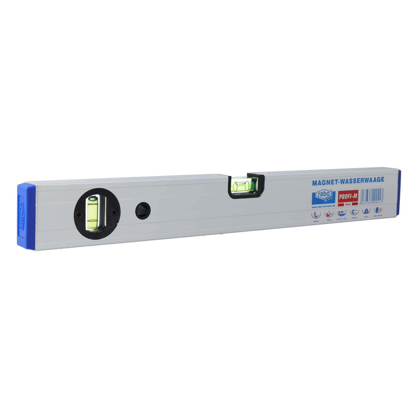 rabo aluminum magnetic spirit level 180 cm, spirit levels for precise horizontal and vertical measurements "Profi-M"