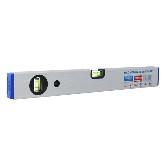 rabo aluminum magnetic spirit level 60 cm, spirit levels for precise horizontal and vertical measurements "Profi-M"