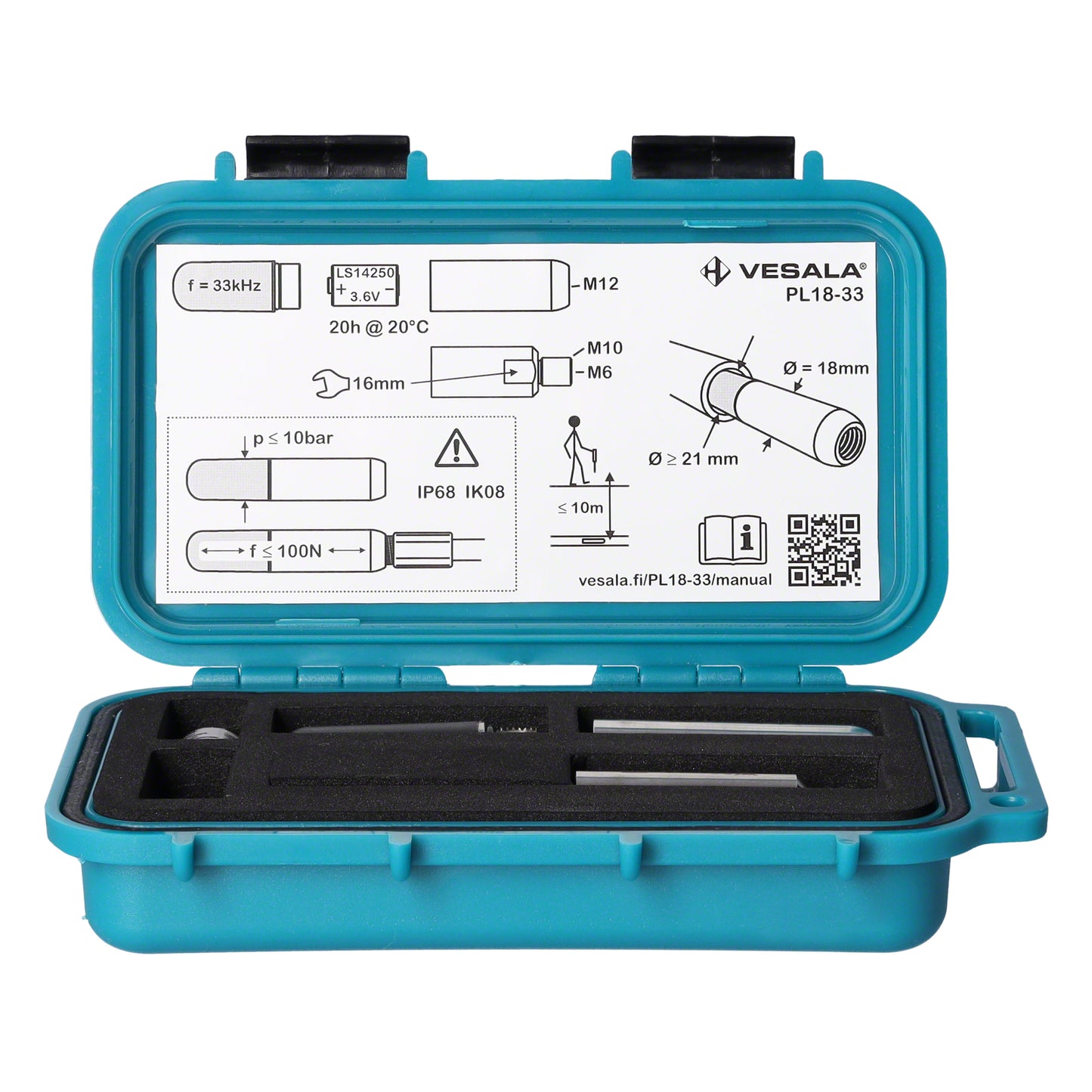 rabo vScan Molch D18 locating probe pig transmitter Ø18x85mm, 33kHz for vScan, vLoc, locatable up to 10m depth