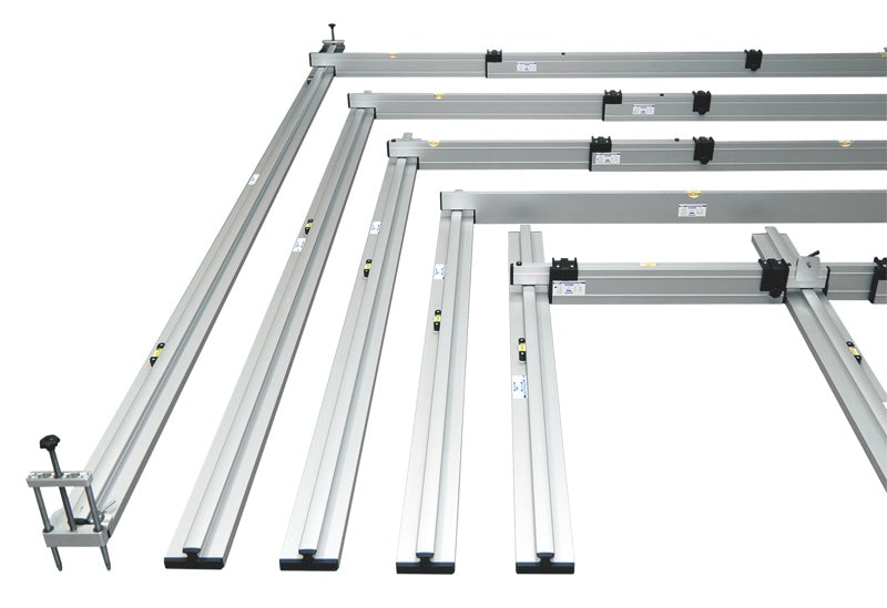 rabo base rail set 2 pieces - 350 cm length | recessed grip for optimal installation | 10 cm wide support surface for maximum stability